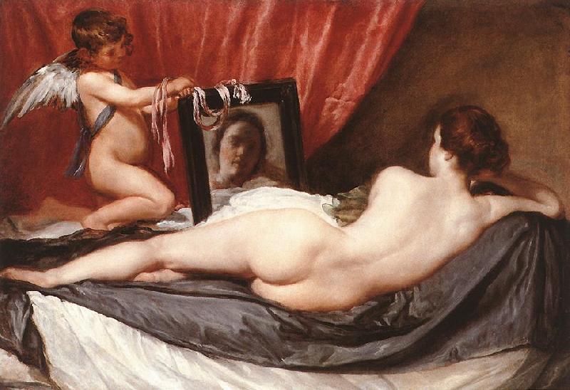 VELAZQUEZ, Diego Rodriguez de Silva y Venus at her Mirror (The Rokeby Venus) g France oil painting art